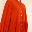 Second-Hand - Witchery Blood Orange Tiered Shirt Dress Size 10 - SwapUp
