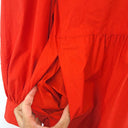 Second-Hand - Witchery Blood Orange Tiered Shirt Dress Size 10 - SwapUp