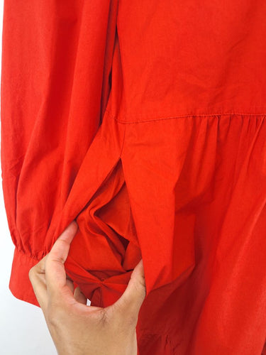 Second-Hand - Witchery Blood Orange Tiered Shirt Dress Size 10 - SwapUp