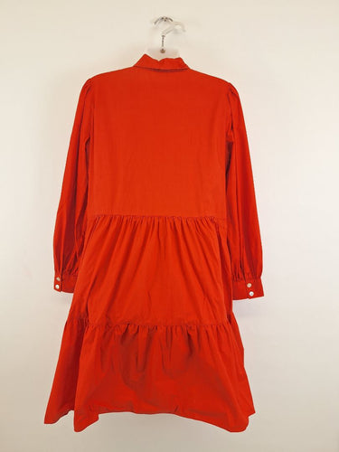 Second-Hand - Witchery Blood Orange Tiered Shirt Dress Size 10 - SwapUp