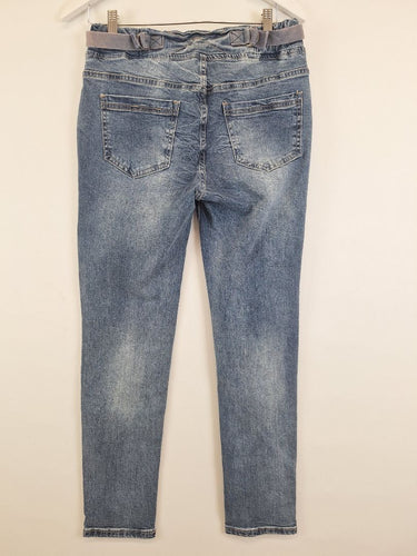 Second-Hand - Threadz Casual Washed Elastic Waist Jeans Size S - SwapUp