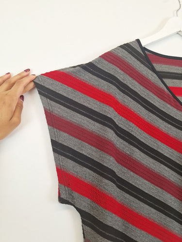 Second-Hand - Taking Shape Asymmetric Stripe Blouse Size L - SwapUp