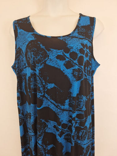 Second-Hand - Taking Shape Abstract Azure Midi Dress Size M - SwapUp