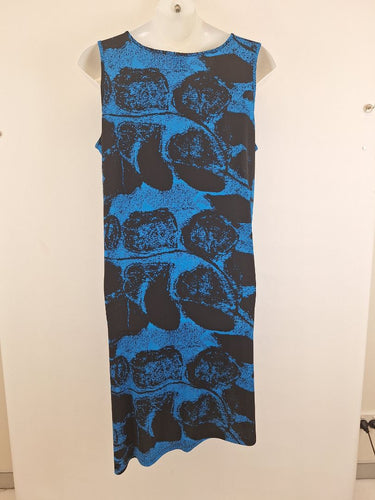 Second-Hand - Taking Shape Abstract Azure Midi Dress Size M - SwapUp