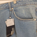Second-Hand - Mink Floral Embroidery Light Wash Jeans Size 24 - SwapUp