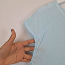 Second-Hand - Country Road Ice Blue Capped Sleeve Everyday Essential Top Size S - SwapUp