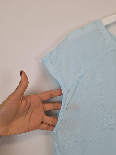 Second-Hand - Country Road Ice Blue Capped Sleeve Everyday Essential Top Size S - SwapUp