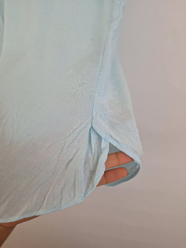 Second-Hand - Country Road Ice Blue Capped Sleeve Everyday Essential Top Size S - SwapUp