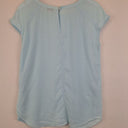 Second-Hand - Country Road Ice Blue Capped Sleeve Everyday Essential Top Size S - SwapUp