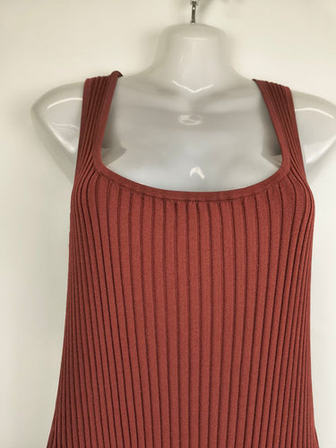 Second-Hand - Witchery Terracotta Ribbed Maxi Dress Size S - SwapUp