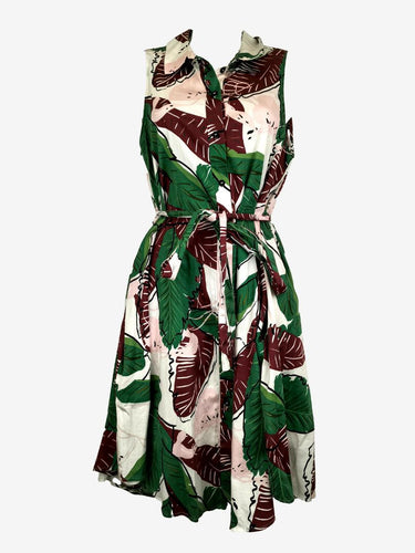 Cue Resort Banana Leaf Mini Dress Size 10