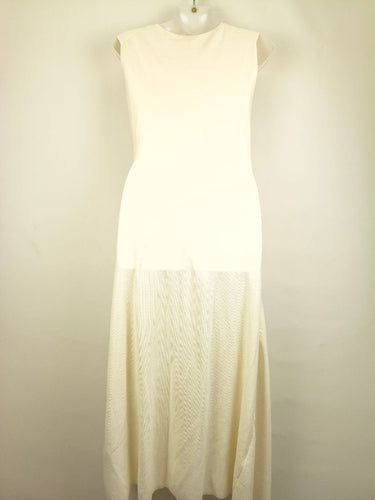 Second-Hand - Banana Republic Cream Knit Side Tie Maxi Dress Size M - SwapUp