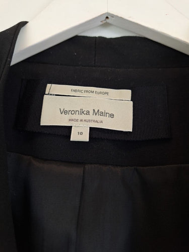 Second-Hand - Veronika Maine Bias Draped Open Jacket Size 10 - SwapUp