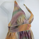 Second-Hand - Leona Edmiston Autumn Hues Halter Neck Midi Dress Size M - SwapUp