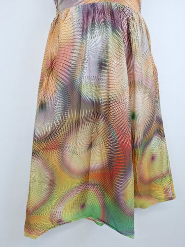 Second-Hand - Leona Edmiston Autumn Hues Halter Neck Midi Dress Size M - SwapUp
