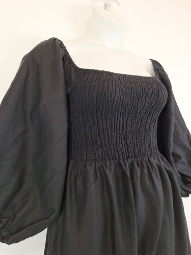 Second-Hand - Witchery Out To Lunch Shirred Midi Dress Size 12 - SwapUp