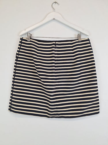 Second-Hand - Banana Republic Structured Navy Striped Mini Skirt Size 12 - SwapUp