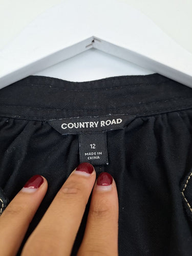 Second-Hand - Country Road Contrast Stitch Luxe Blouse Size 12 - SwapUp