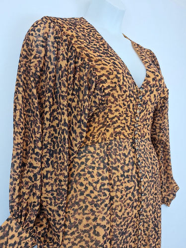 Second-Hand - C/MEO Collective V Neck Mustard Midi Dress Size M - SwapUp