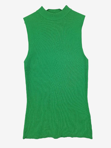 Veronika Maine Meadow Green Ribbed Top Size M