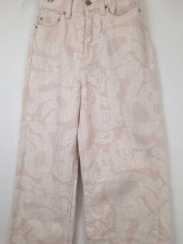 Second-Hand - Gorman Python Wide Leg Pale Dusty Denim Pants Size 6 - SwapUp