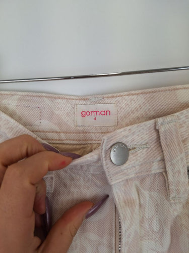 Second-Hand - Gorman Python Wide Leg Pale Dusty Denim Pants Size 6 - SwapUp