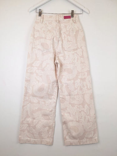Second-Hand - Gorman Python Wide Leg Pale Dusty Denim Pants Size 6 - SwapUp