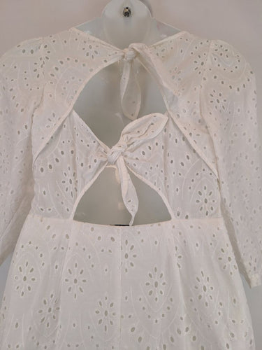 Second-Hand - Kachel Button Up Broderie Picnic Midi Dress Size 12 - SwapUp