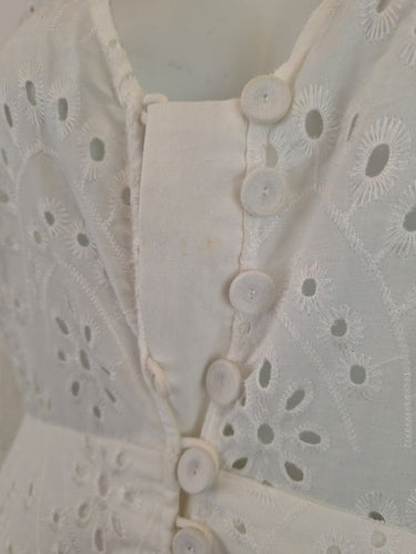 Second-Hand - Kachel Button Up Broderie Picnic Midi Dress Size 12 - SwapUp