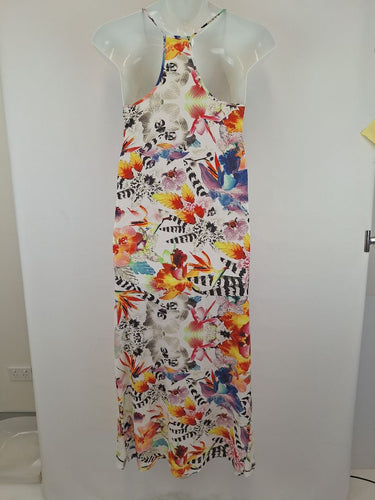 Second-Hand - Gingham & Heels Quirky Summer Floral Maxi Dress Size 12 - SwapUp