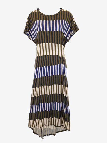 Elk Geometric Contrast Print Maxi Dress Size 10