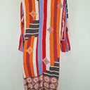 Second-Hand - Foil Vibrant Abstract Print Shift Mini Dress Size 10 - SwapUp