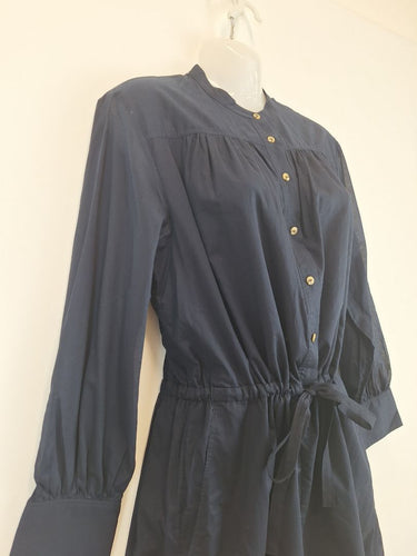 Second-Hand - Witchery Navy Long Sleeve Mini Dress Size 8 - SwapUp