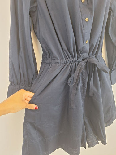 Second-Hand - Witchery Navy Long Sleeve Mini Dress Size 8 - SwapUp
