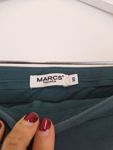Second-Hand - Marcs Staple Dark Forest Green Slim Ankle Pants Size 10 - SwapUp