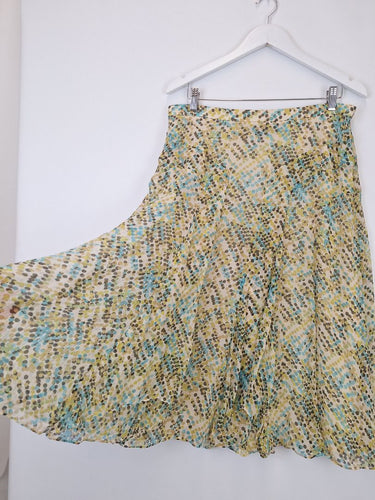Second-Hand - Jones New York Silk Confetti Midi Skirt Size 12 - SwapUp
