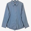 Second-Hand - ROMY Capri Blue Luxe Button Up Shirt Size M - SwapUp