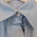 Second-Hand - ROMY Capri Blue Luxe Button Up Shirt Size M - SwapUp