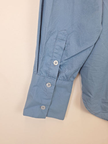 Second-Hand - ROMY Capri Blue Luxe Button Up Shirt Size M - SwapUp