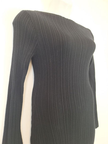 Second-Hand - Pilgrim Black Ribbed Knit Dress Size XL - SwapUp