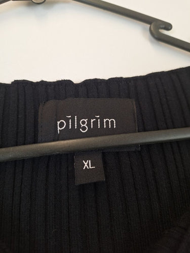 Second-Hand - Pilgrim Black Ribbed Knit Dress Size XL - SwapUp
