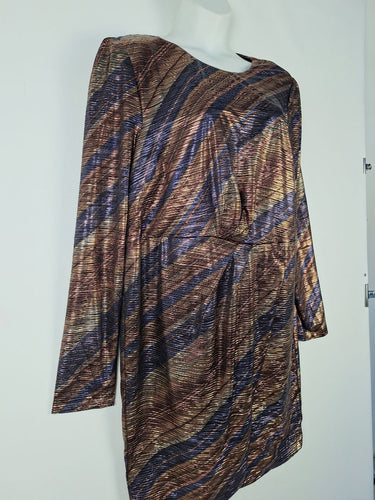 Second-Hand - Embody Women Vibrant Metallic Galaxy Knee Length Dress Size 22 - SwapUp