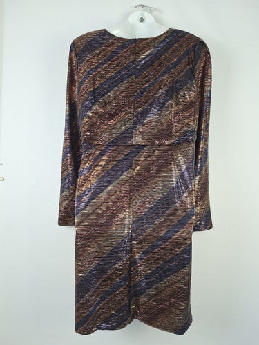 Second-Hand - Embody Women Vibrant Metallic Galaxy Knee Length Dress Size 22 - SwapUp