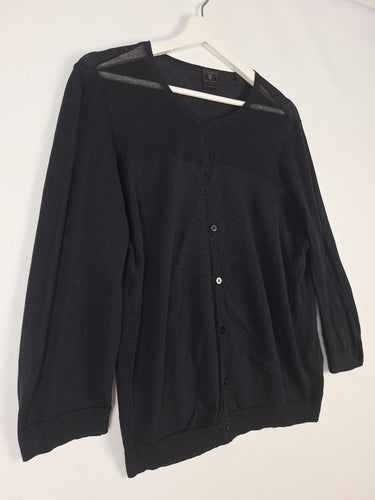 Second-Hand - David Lawrence Effortless Sheer Button Up Cardi Top Size XL - SwapUp