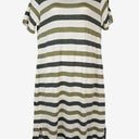 Second-Hand - Country Road Cream Soft Jersey Striped Crew Midi Dress Size L - SwapUp