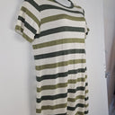 Second-Hand - Country Road Cream Soft Jersey Striped Crew Midi Dress Size L - SwapUp