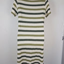 Second-Hand - Country Road Cream Soft Jersey Striped Crew Midi Dress Size L - SwapUp