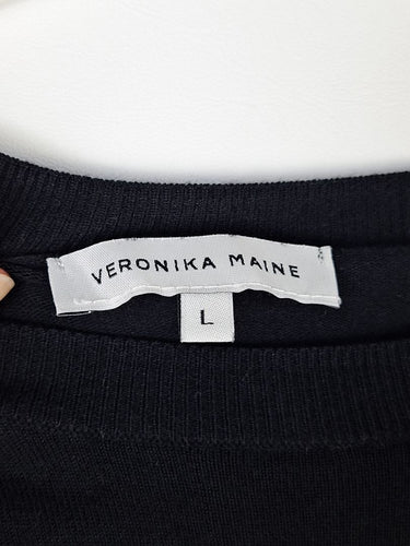 Second-Hand - Veronika Maine Black Ultrafine Knit Top Size L - SwapUp
