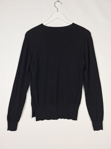 Second-Hand - Veronika Maine Black Ultrafine Knit Top Size L - SwapUp
