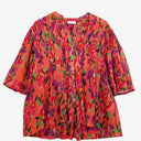 Second-Hand - Megan Park Soft Peachy Floral Blur Blouse Size S - SwapUp